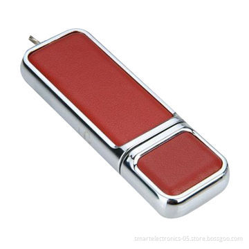 Leather simple USB flash drives, 64MB-128GB, free your logo printing, engrave, package, no MOQ